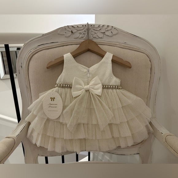 🩰 9 Mth Elegant Fancy Baby Dress with Satin Bloomers NWT - Picture 12 of 15